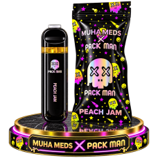 H4CBD + CRD Вейп (50% / 45%) / Терпены 5% / 1 мл / Вкус: PEACH .JAM / Muha meds X Pack Man