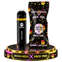 H4CBD Вейп 95% / Терпены 5% / 1 мл / Вкус: Gummy Splash / Muha meds X Pack Man